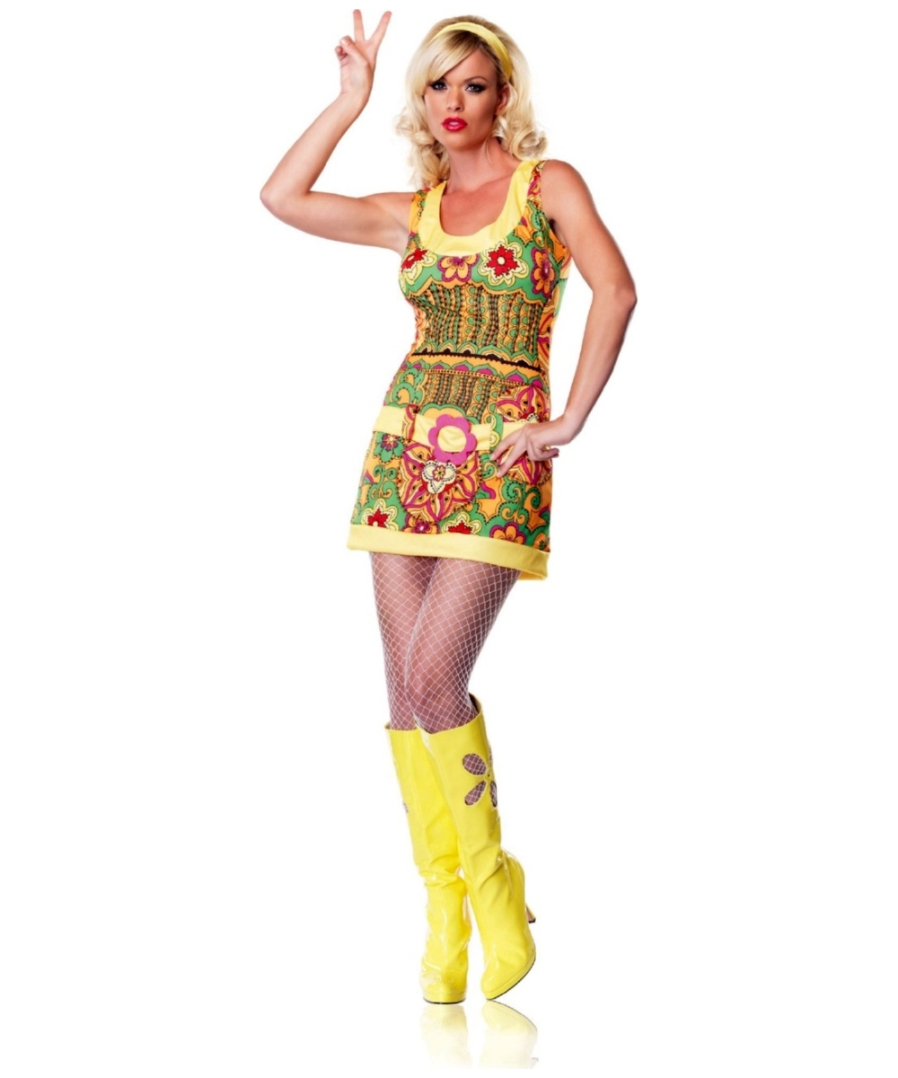 Hippie Funky Mod Adult Costume - Women Hippie Costumes