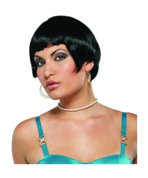  Black Flapper Wig Costume