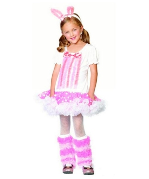 Adorable Fluffy Bunny Girls Costume