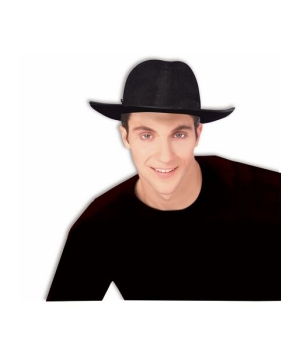 Black Felt Fedora Hat Men Accessory