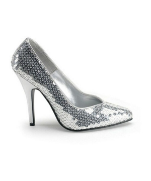  Silver Sequin Heels
