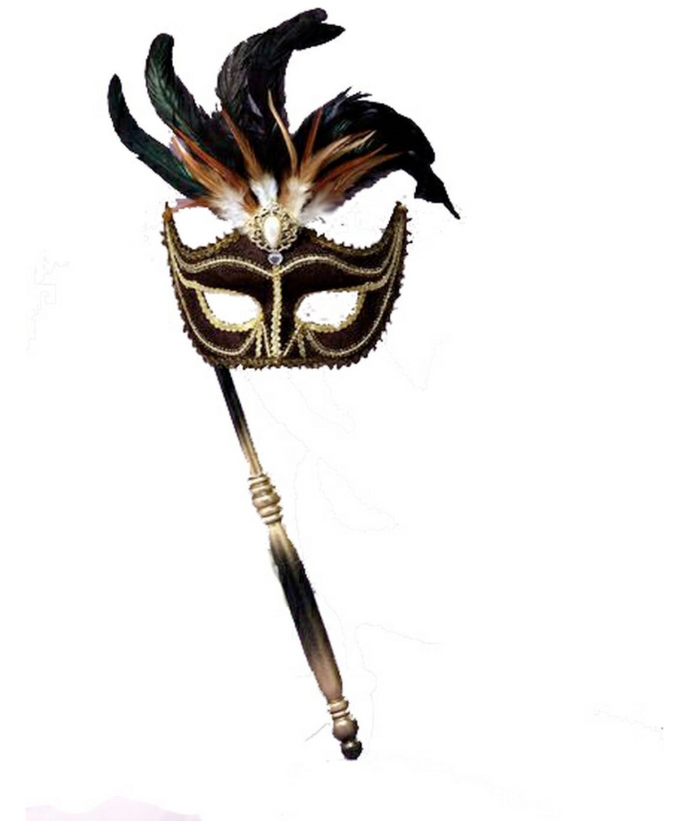  Black Feather Stick Mask