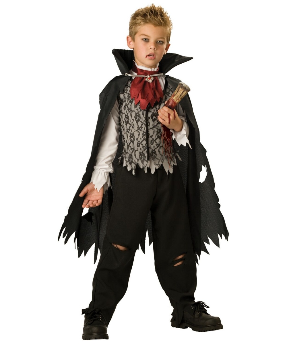 Boys Vampire Halloween Costume - Gothic Classic Dress Up Set With Cape