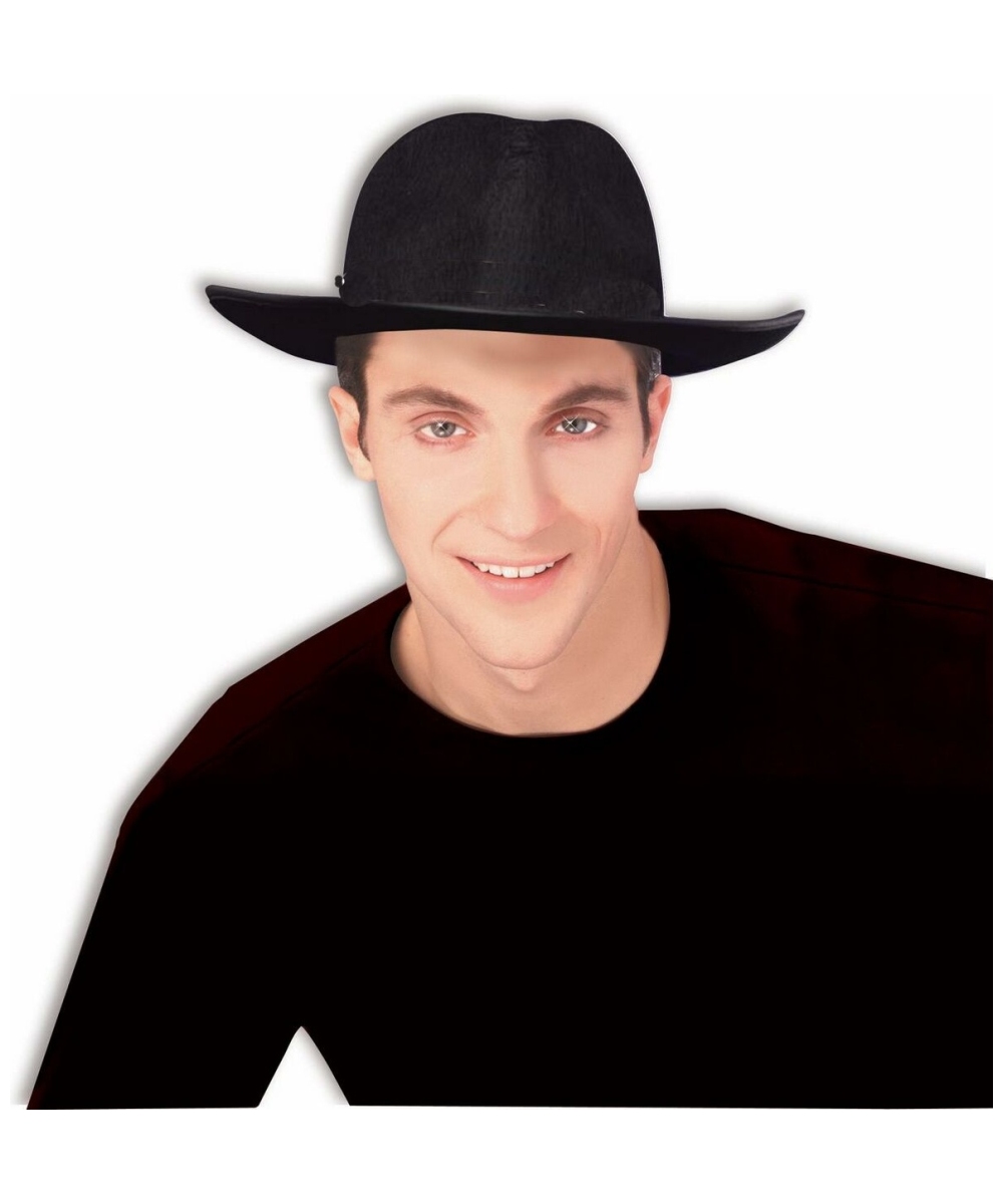  Mens Black Felt Fedora Hat