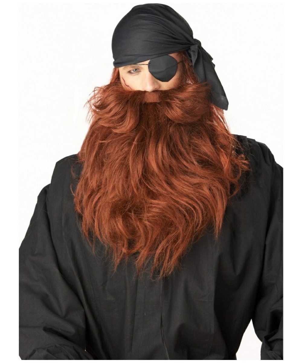  Red Pirate Beard Mustache