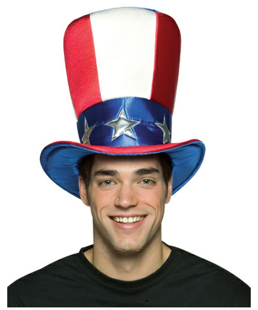 INFLATABLE AMERICAN UNCLE SAM TOP HAT Stars and Stripes USA Fancy Dress 04832 