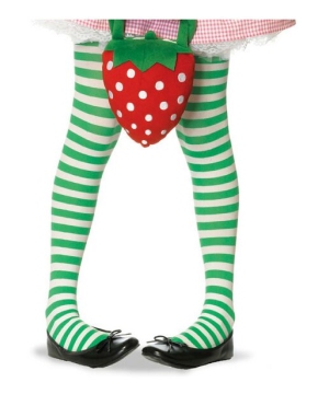 Green/white Striped Kids Tights