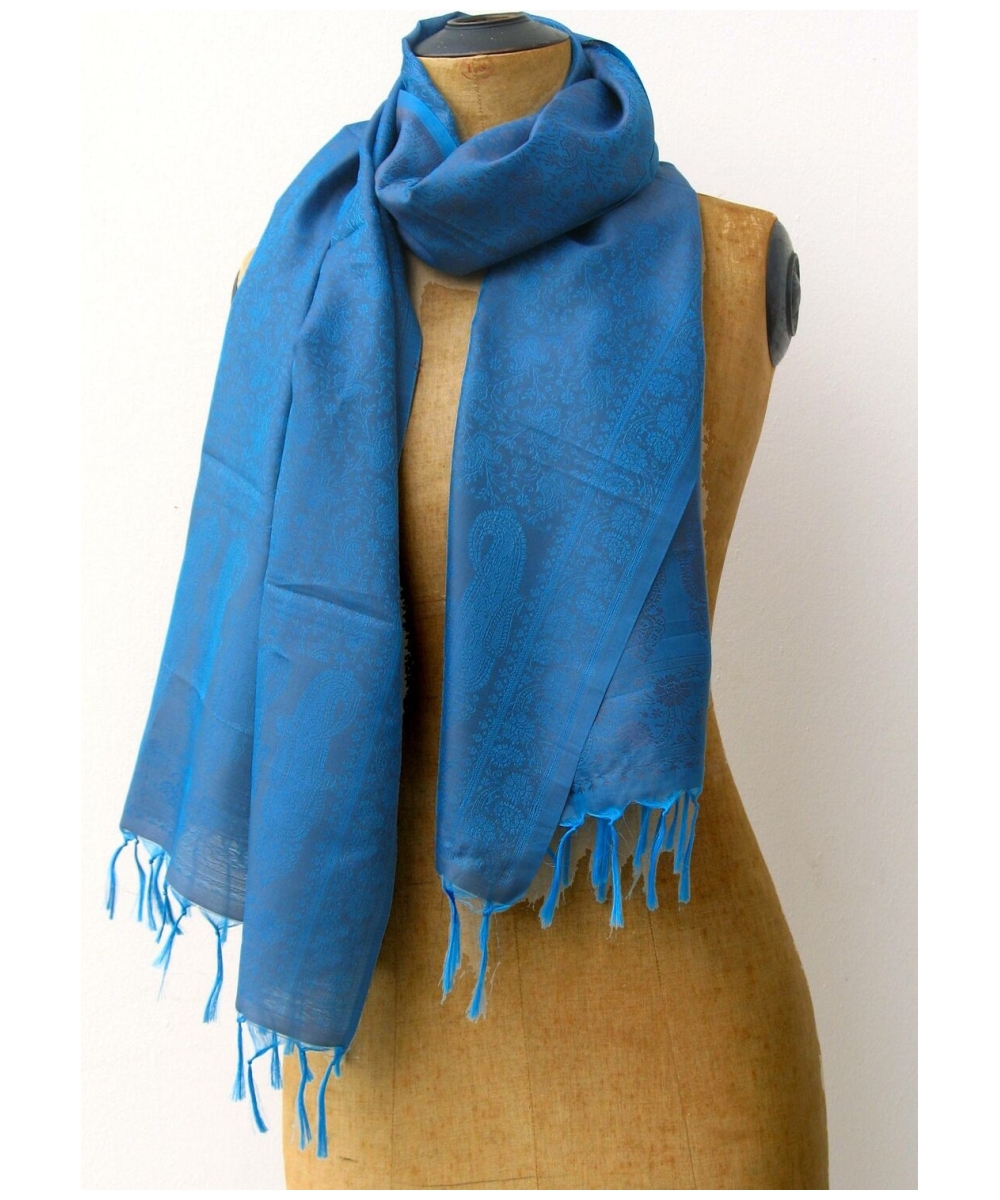  Damask Silk Shawl Long Stole