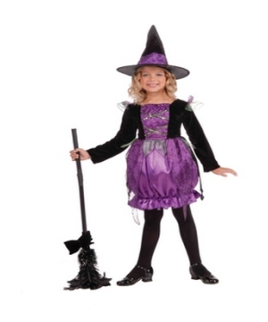Purple Cauldron Witch Kids Costume