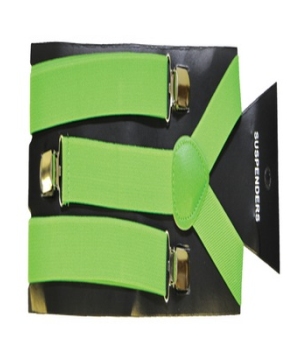 Neon Green Adult Suspenders