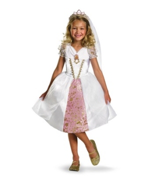 Tangled Rapunzel Wedding Gown Disney Girl Costume