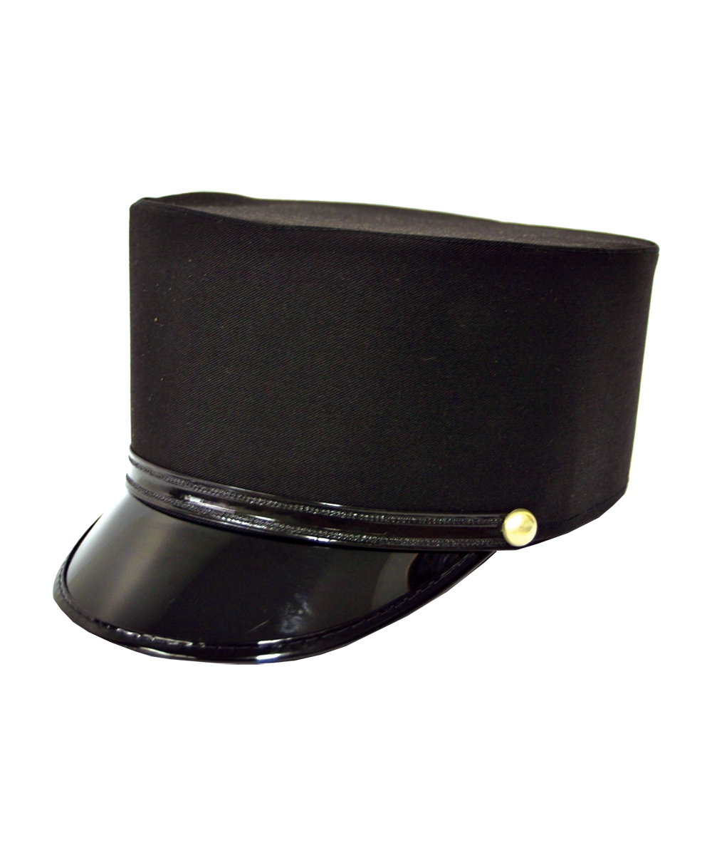 black conductor hat