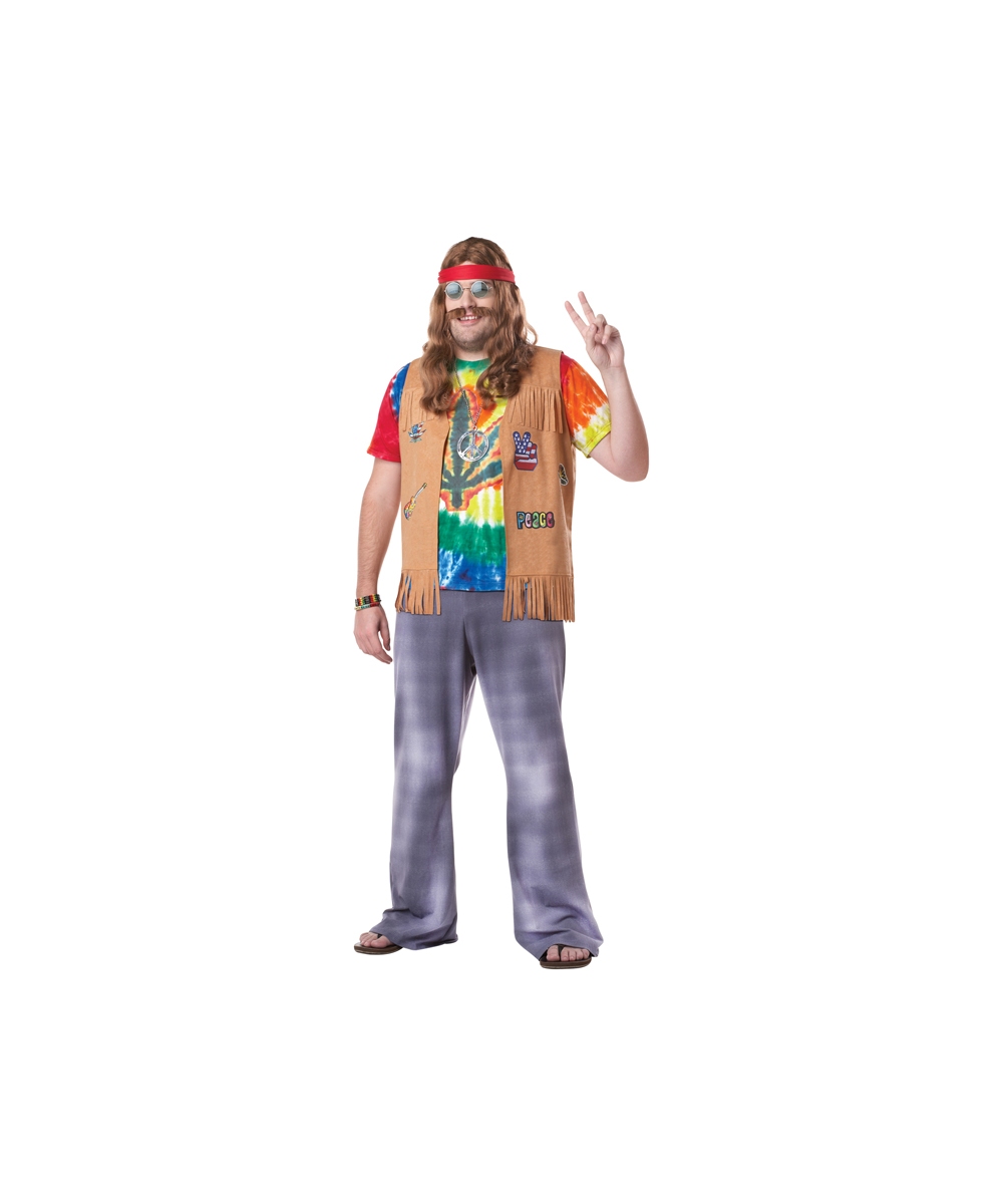 Adult Tie Dye Hippie plus size Costume - Hippie Costumes