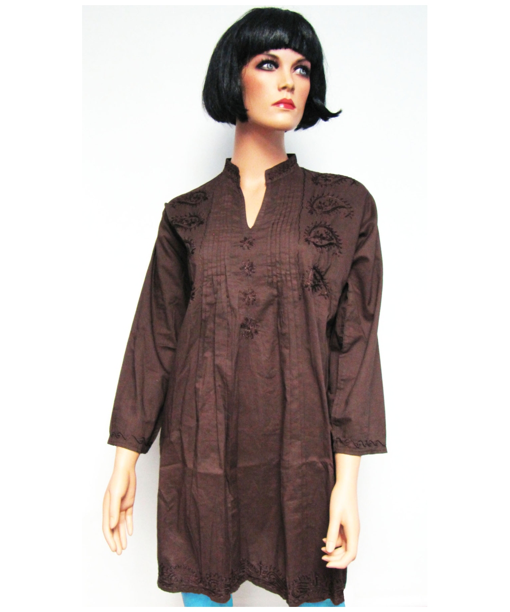  Long Brown Kurta Women Tunic