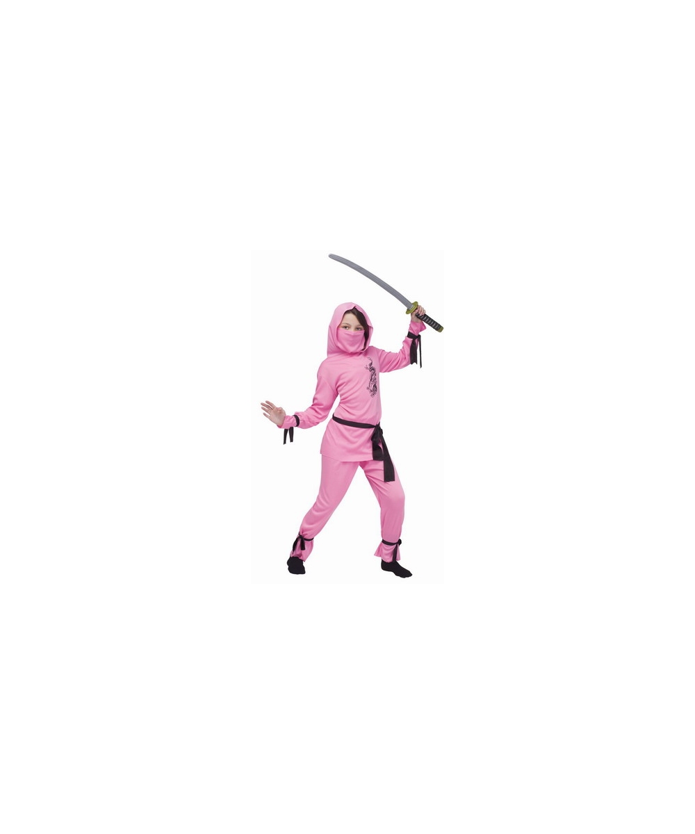  Pink Kids Ninja Costume
