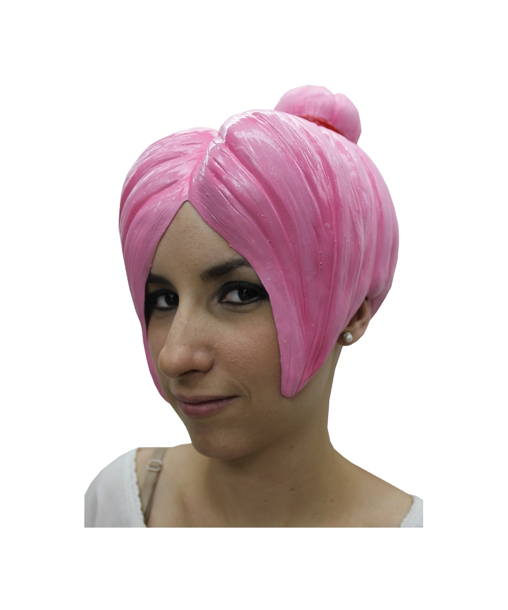  Pink Latex Wig Costume