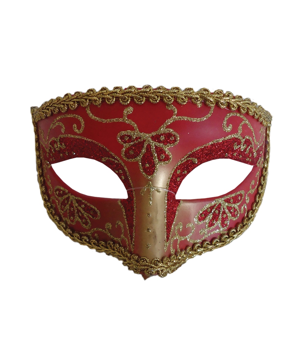  Red Gold Masquerade Mask