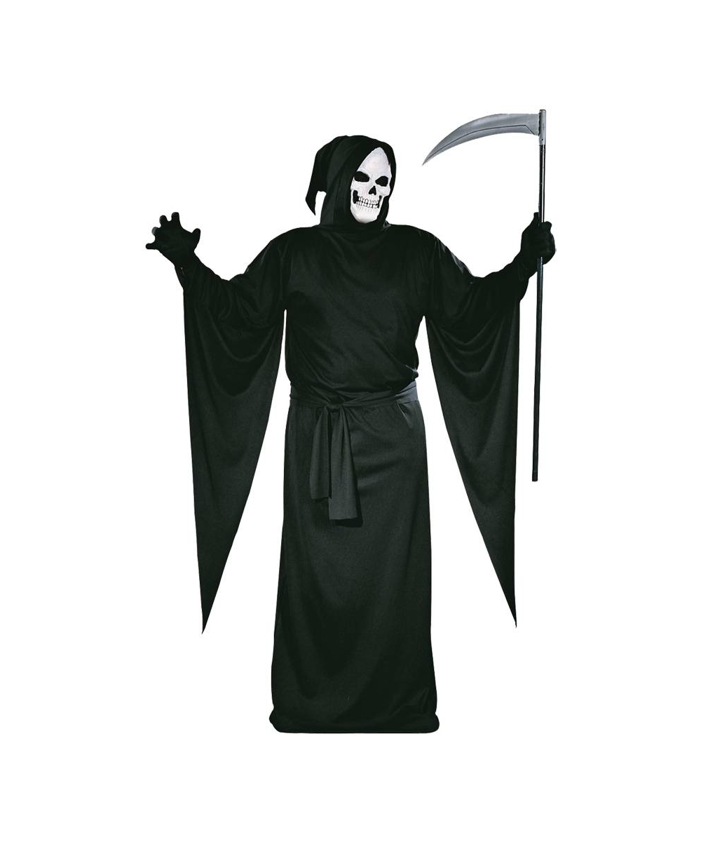 Scythe Mens Halloween Death Black Robe Adult Horror Costume New Grim Reaper
