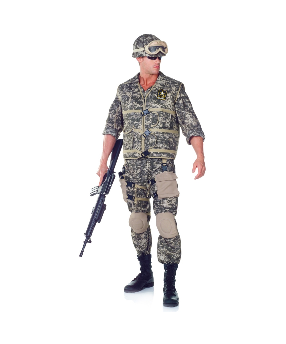 MENS ADULTS ARMY SOLDIER GUY MILITARY FORCES FANCY DRESS UP PARTY COSTUME OUTFIT 