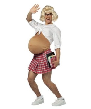 Adult Pregnant School Girl Costume - Men Costume