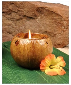 Coconut Tea Light Hawaiian Candle Holder