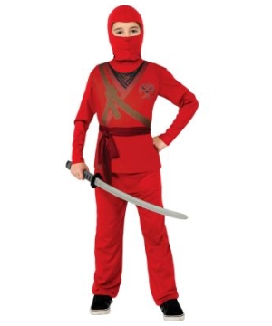  Red Ninja Boys Costume