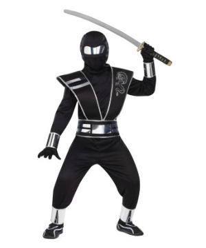  Silver Mirror Ninja Boys Costume