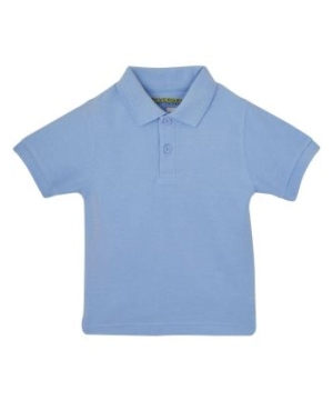 Light Blue Short Sleeve Pique Kids Unisex Polo Universal School Uniforms