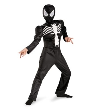Ultimate Black Suited Spiderman Muscle Boys Costume