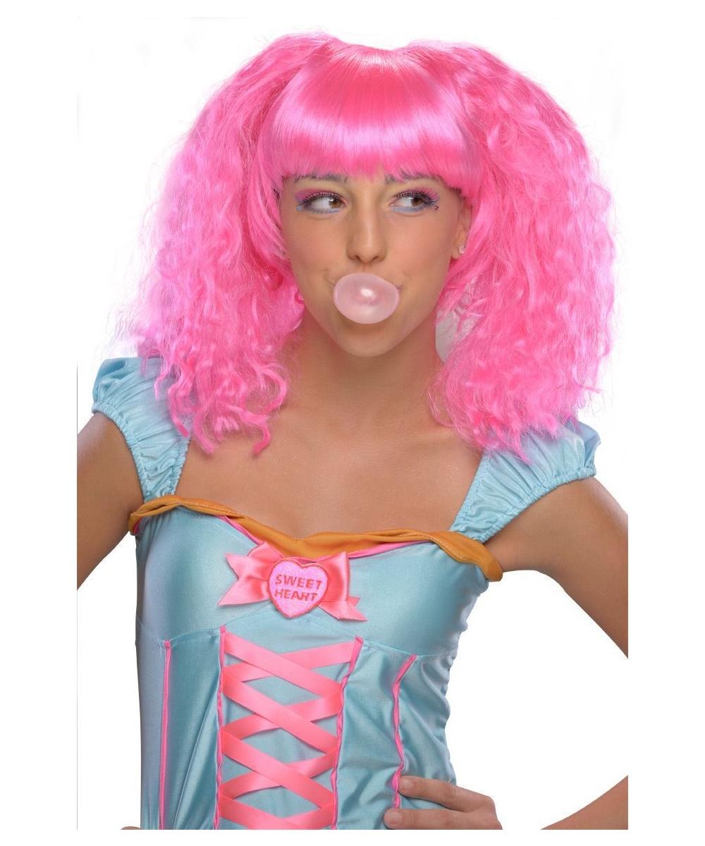  Pink Bubble Gum Wig