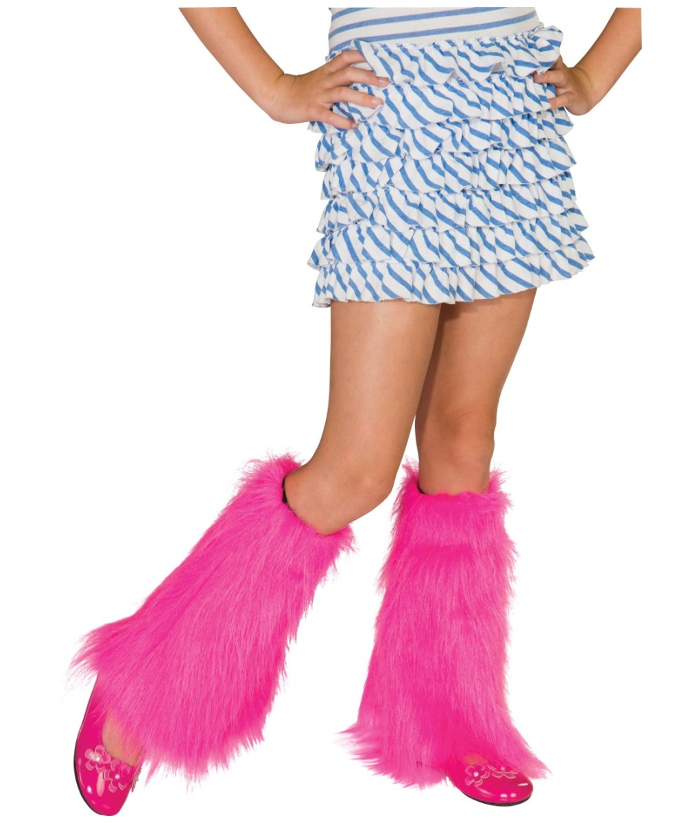  Pink Fluffies Kids Leg Warmers