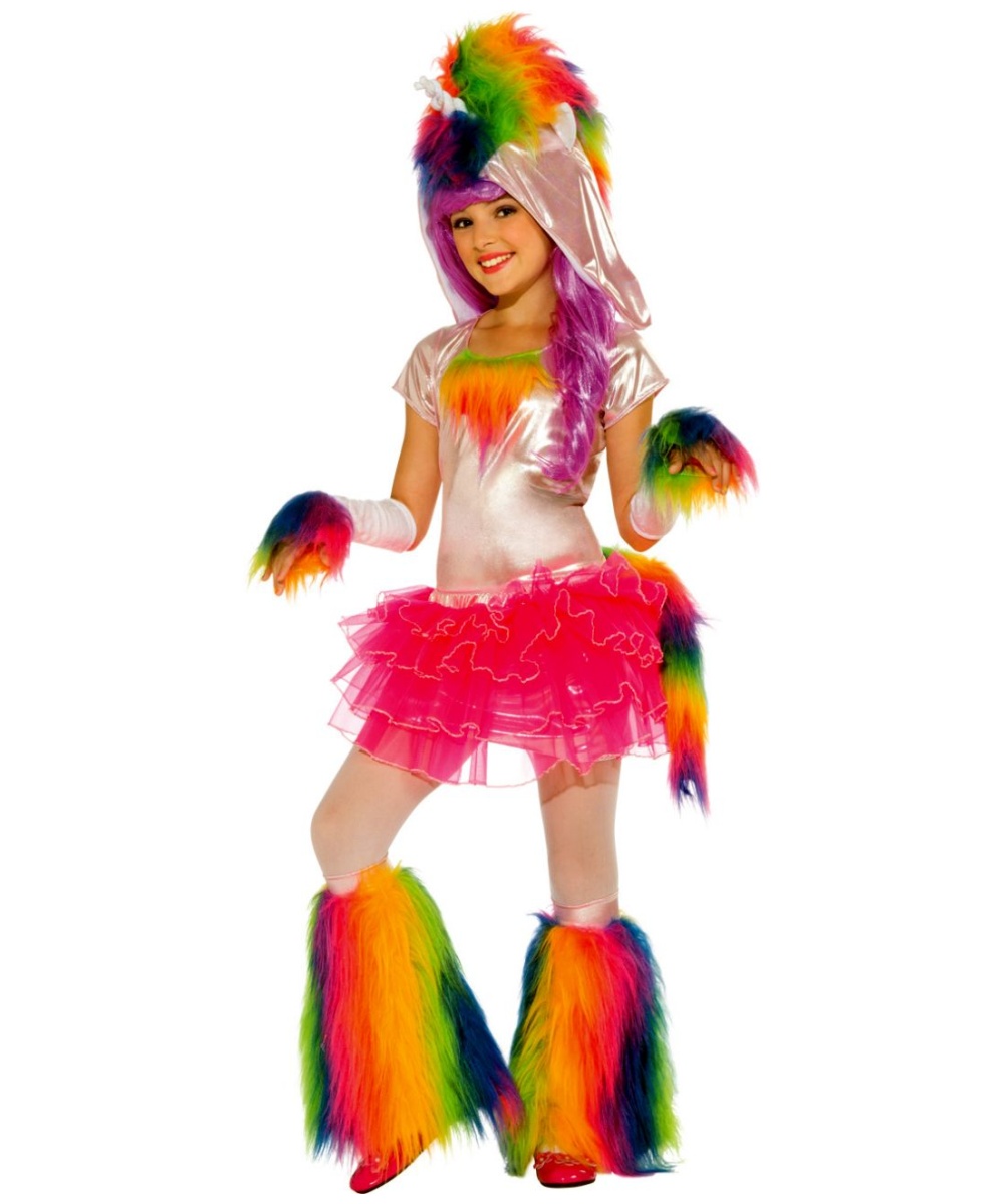  Rainbow Unicorn Girls Costume