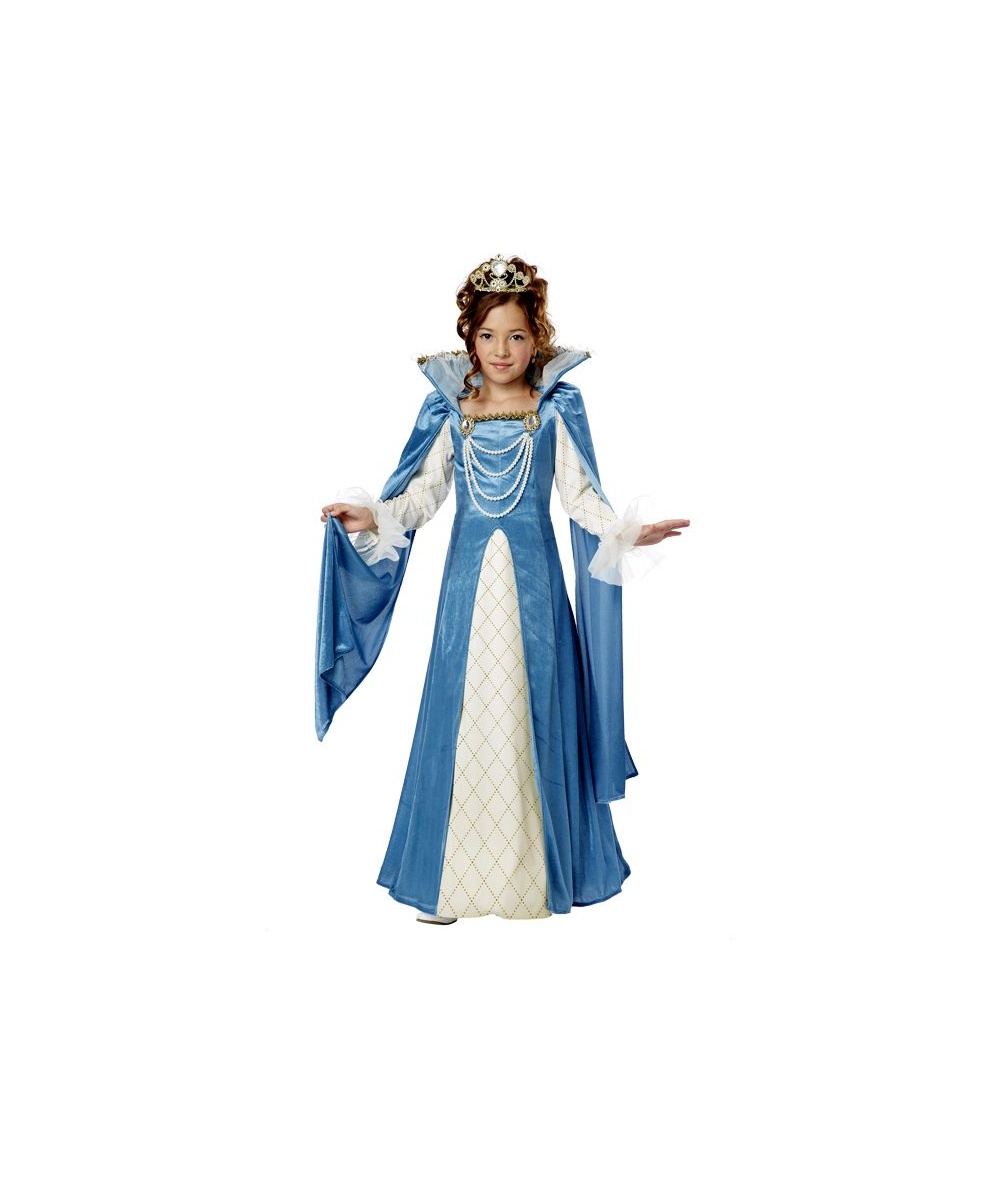  Renaissance Queen Dress Kids Costume