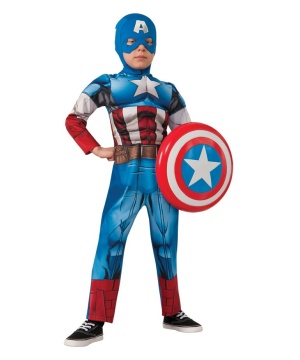 Ropa Ropa de género neutro para adultos Disfraces Medieval Marvels Avengers Skull Shield Captain America For Cosplay 22" 