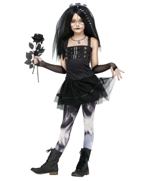 Gothic Scary Merry Girl Halloween Costume - Girls Costumes