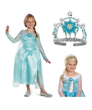 Disney Frozen Princess Elsa Snow Queen Girls Costume Kit