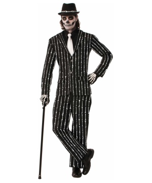 Skeleton Pinstripe Suit Costume
