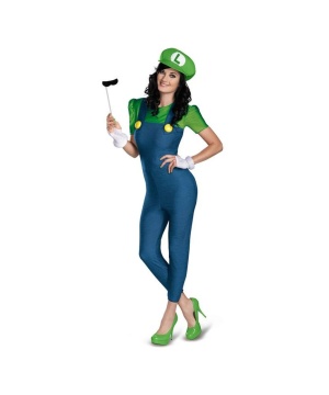  Womens Mario Bros Luigi Girl Costume