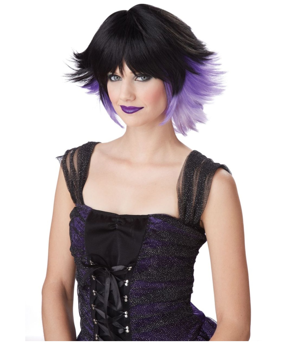 Black And Lavender Fantasia Wig - Women Costume