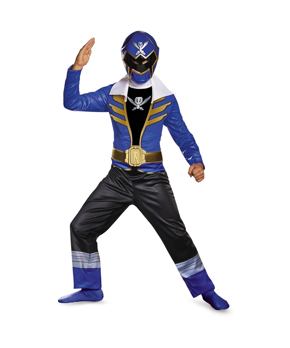 Blue Power Ranger Super Megaforce Boys Costume - Boys Costume