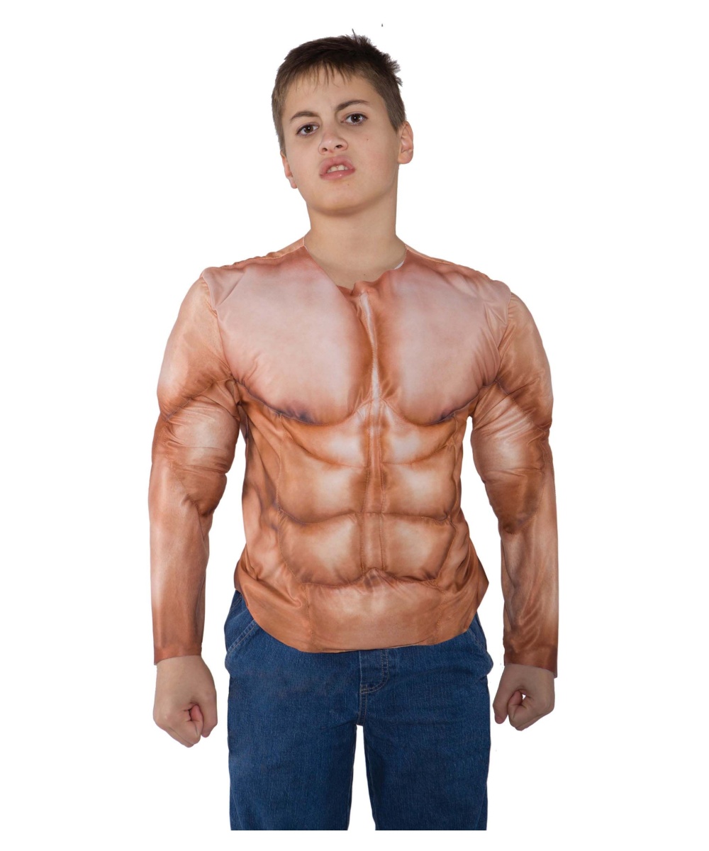  Boys Muscle Padded Costume Shirt