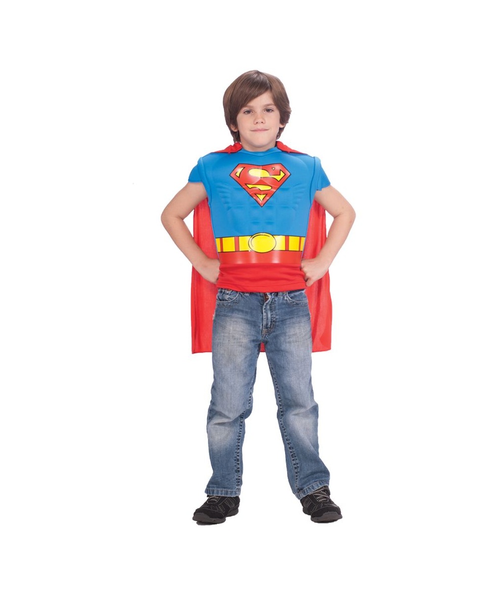  Boys Superman Shirt Cape Costume