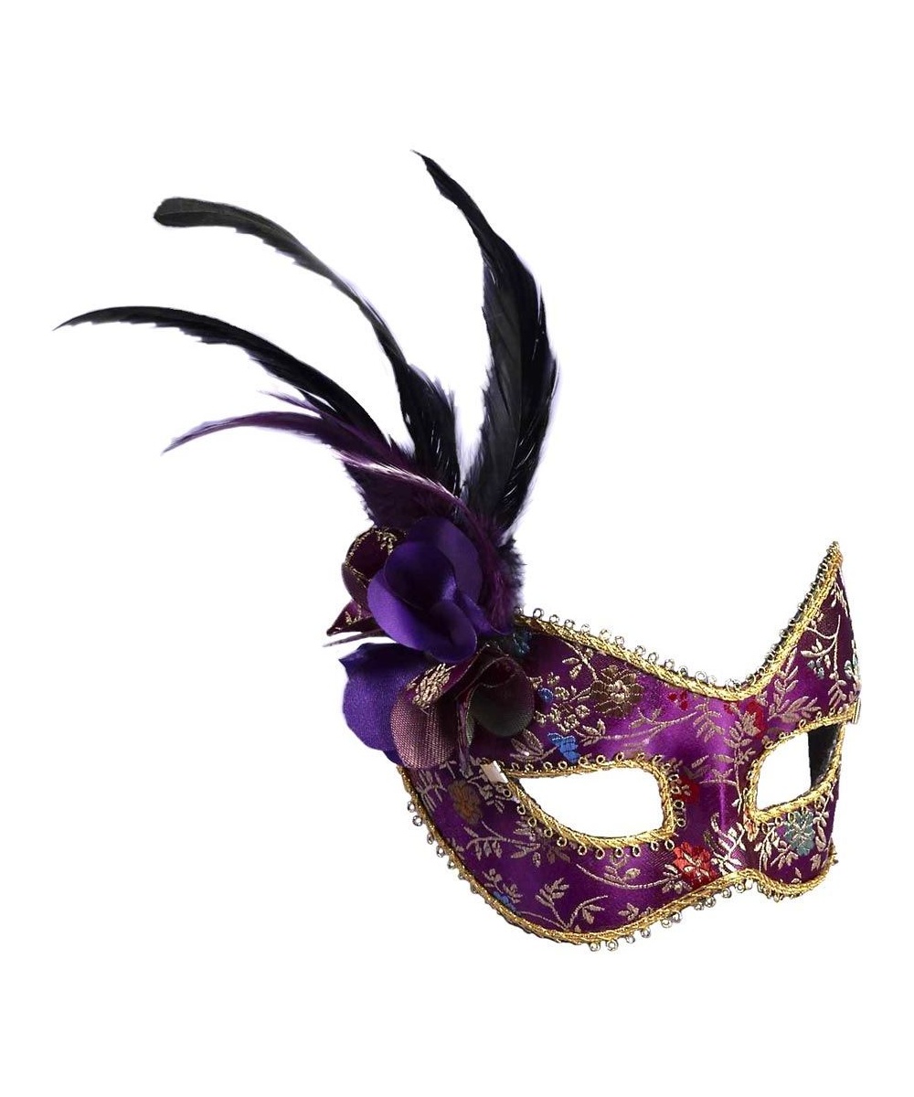 Purple Brocade Pattern Mask - Women Costume