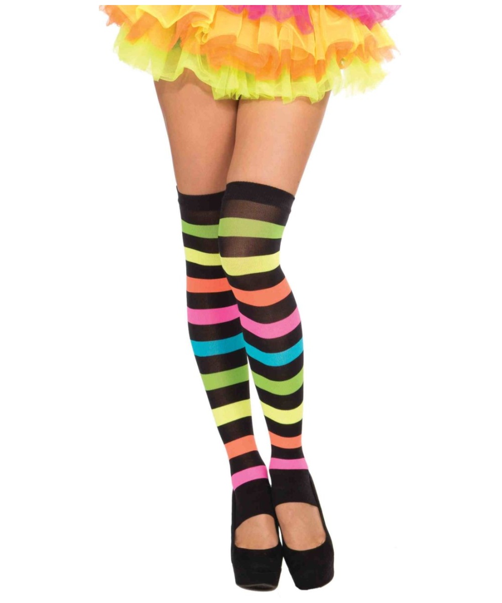  Club Rainbow Thigh High Stockings