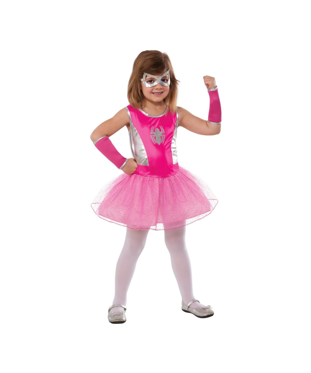  Girls Pink Spider Costume