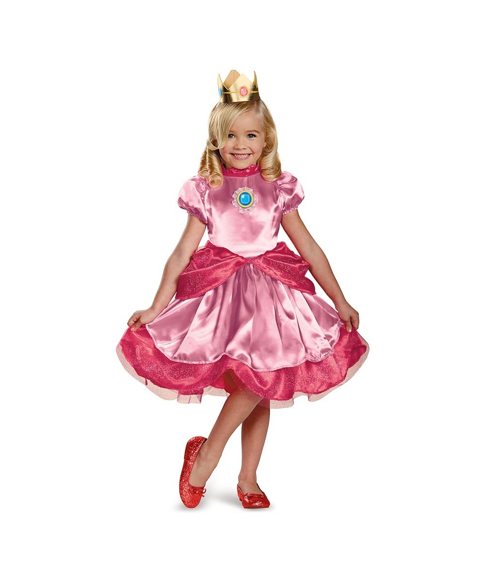  Girls Princess Peach Costume