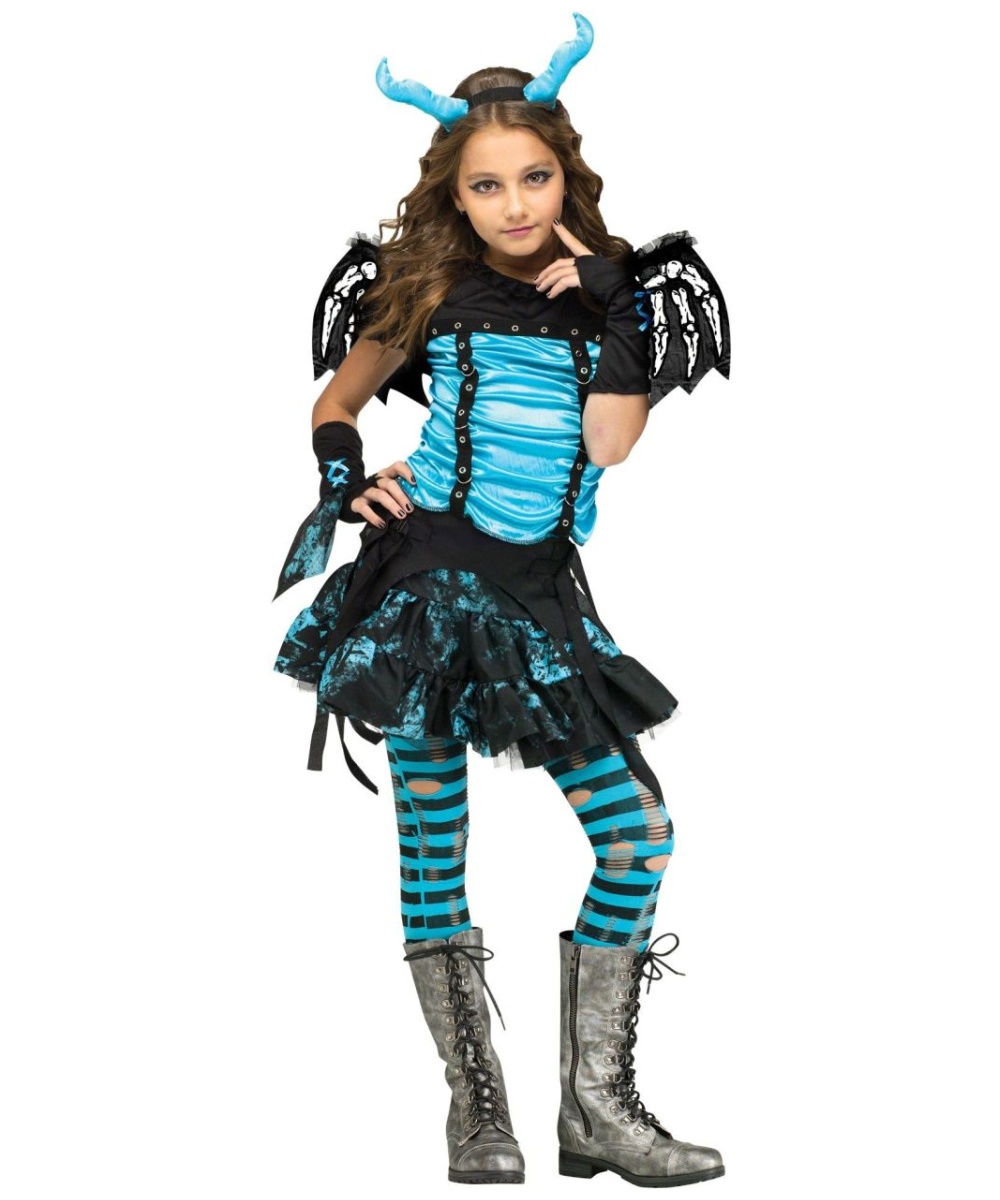 Gothic Dragon Fairy Girls Costume - Girls Costume