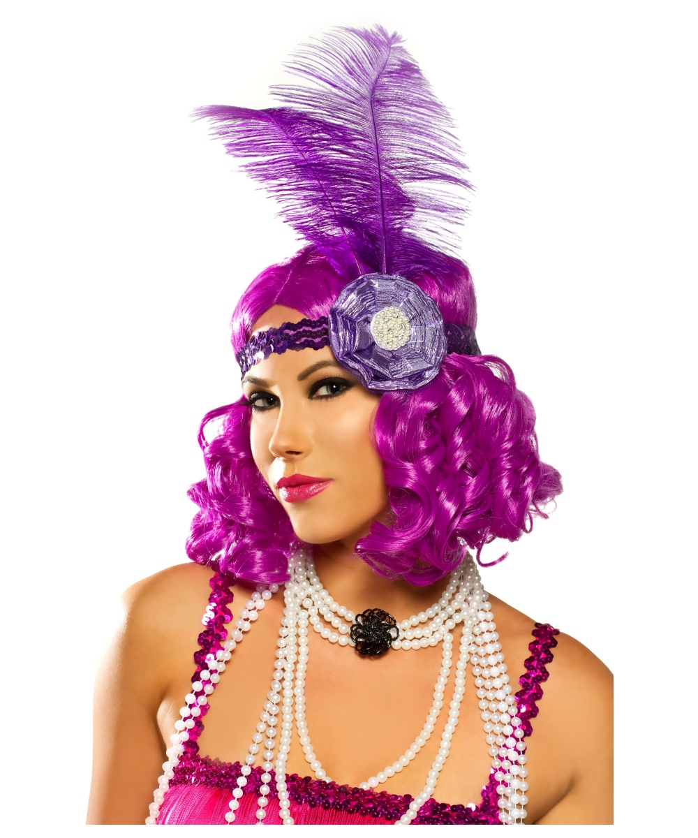 Purple Party Flapper Wig Wigs