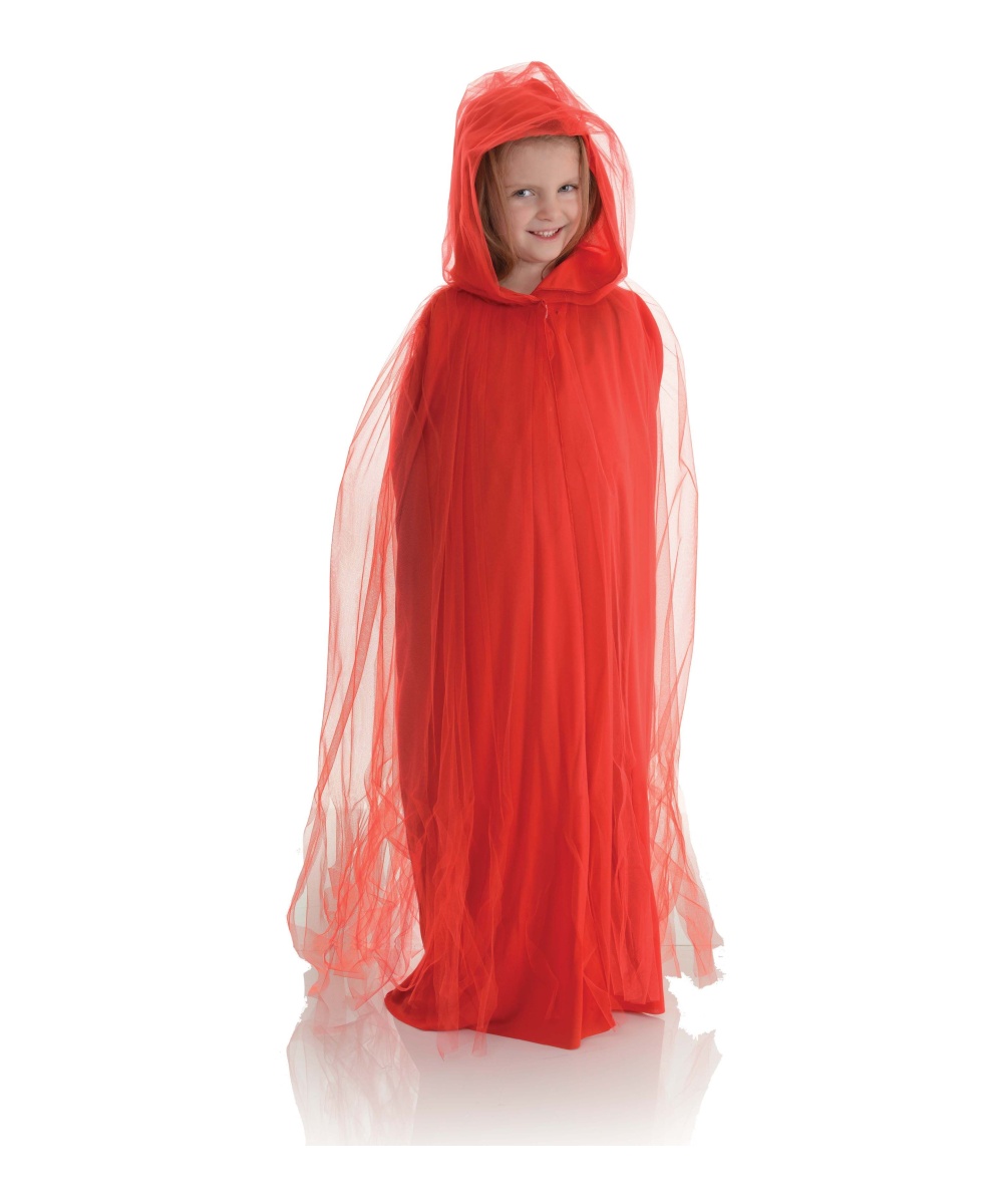  Red Tulle Kids Cape