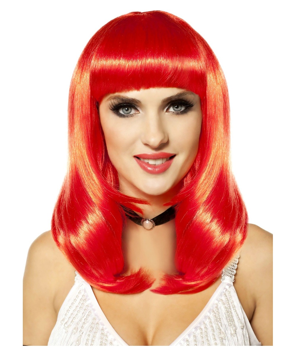  So Fine Neon Red Wig